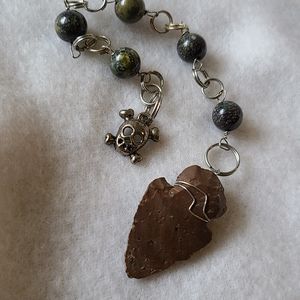 Arrowhead with Dragons blood Crystal Pendulum!